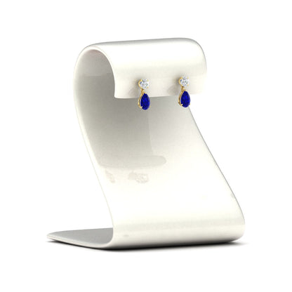 Round And Pear Drop Stud Earrings Fascinating Diamonds