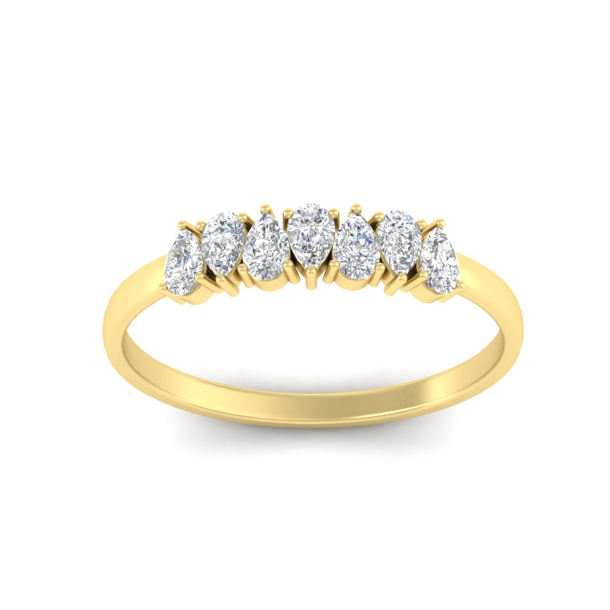 Half Carat 7 Stone Wedding Band Diamond Teardrop Fascinating Diamonds