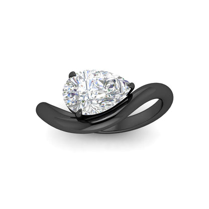 Curve Wave Pear Shaped Solitaire Diamond Ring Fascinating Diamonds