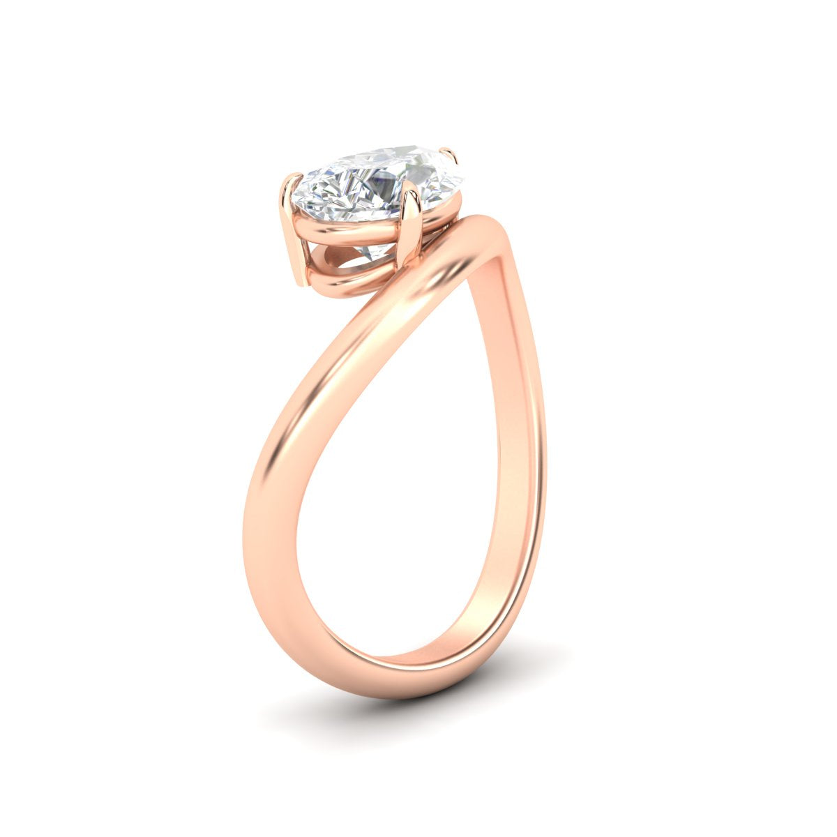 Curve Wave Pear Shaped Solitaire Diamond Ring Fascinating Diamonds