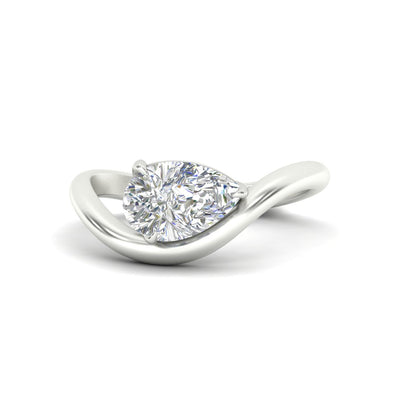 Curve Wave Pear Shaped Solitaire Diamond Ring Fascinating Diamonds
