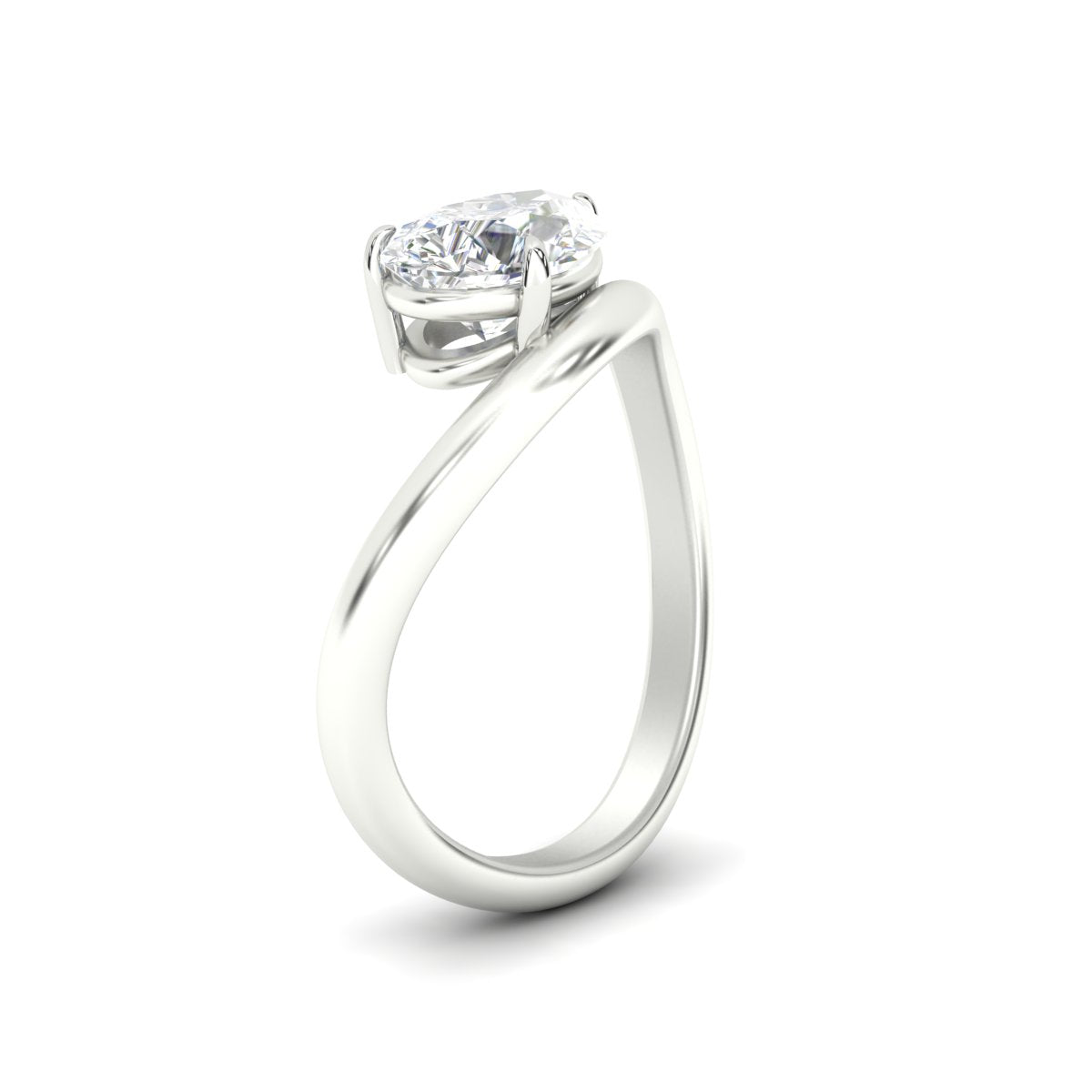 Curve Wave Pear Shaped Solitaire Diamond Ring Fascinating Diamonds