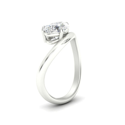 Curve Wave Pear Shaped Solitaire Diamond Ring Fascinating Diamonds