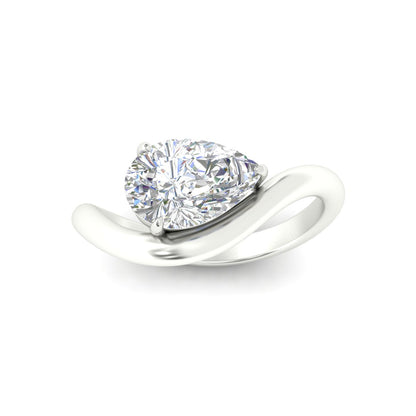 Curve Wave Pear Shaped Solitaire Diamond Ring Fascinating Diamonds