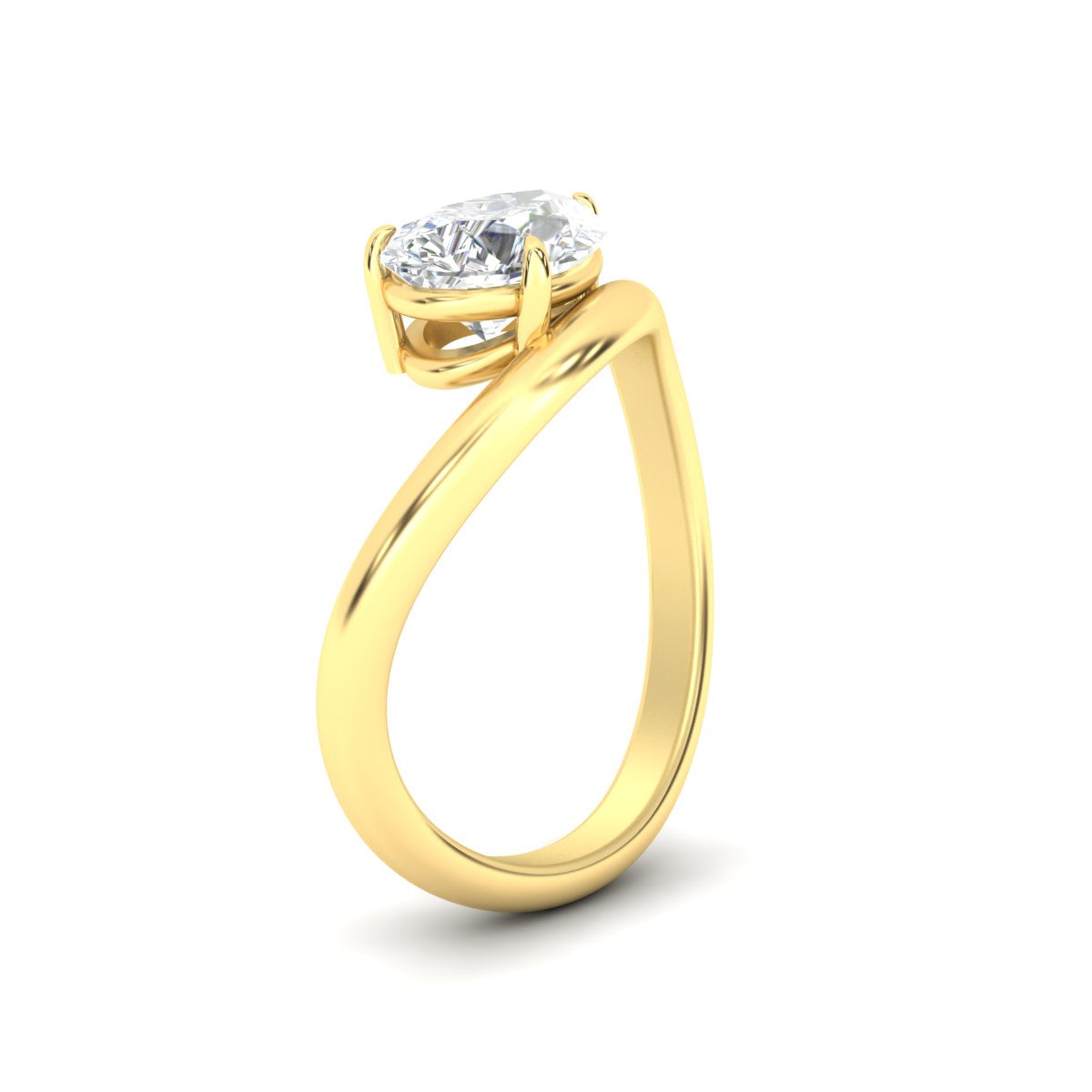 Curve Wave Pear Shaped Solitaire Diamond Ring Fascinating Diamonds