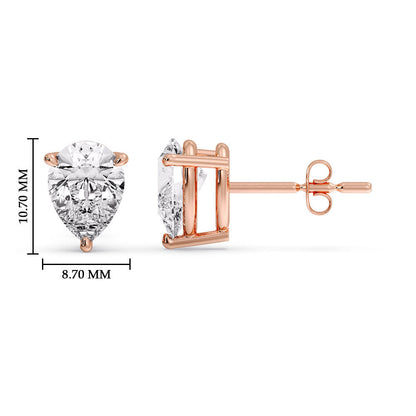 Diamond Pear Cut 3 Prong Earring Fascinating Diamonds