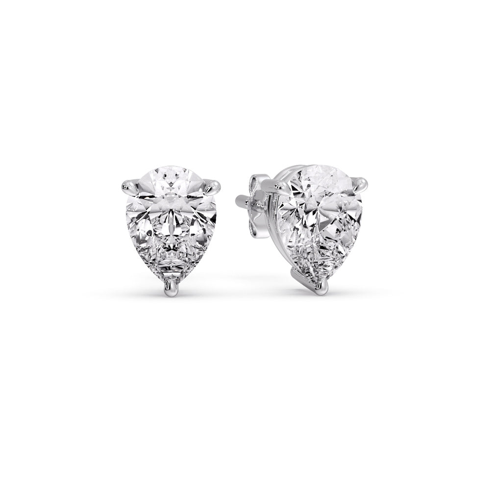 Diamond Pear Cut 3 Prong Earring Fascinating Diamonds