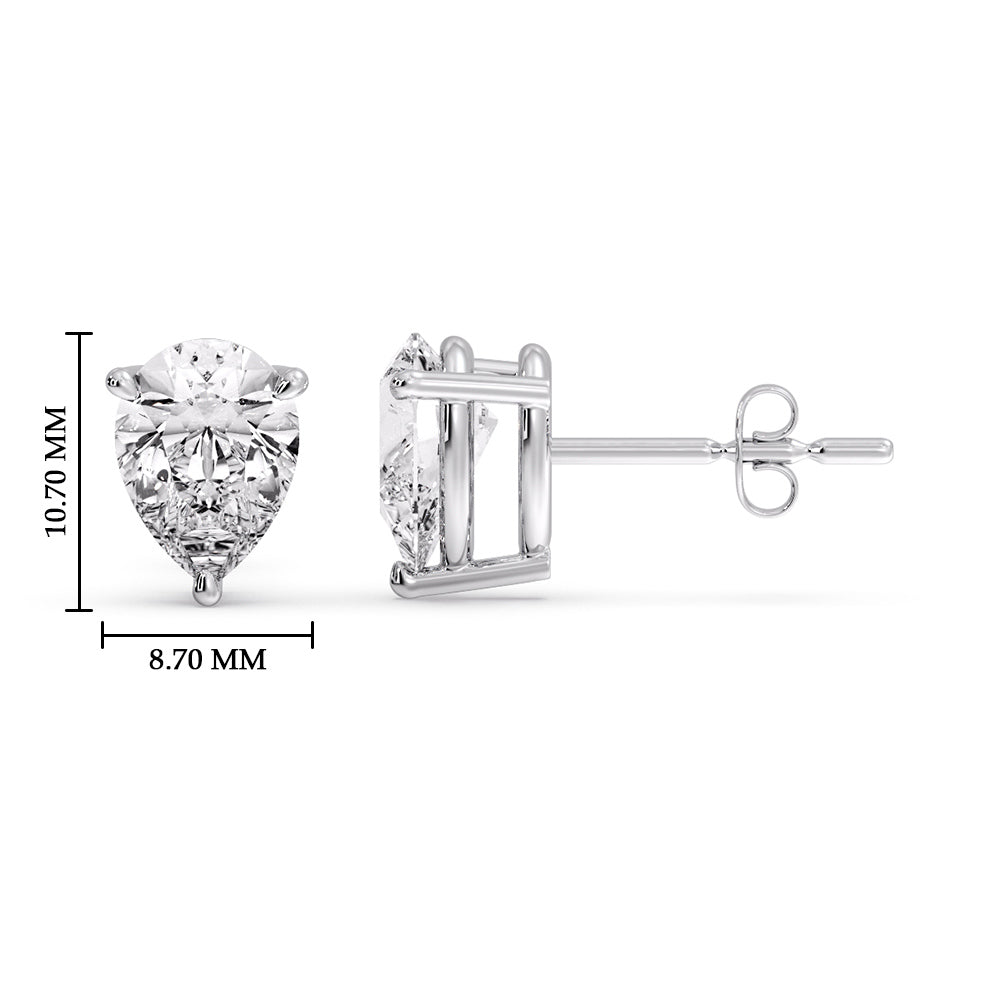 Diamond Pear Cut 3 Prong Earring Fascinating Diamonds