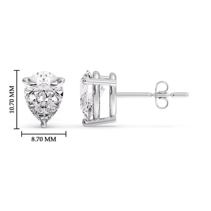 Diamond Pear Cut 3 Prong Earring Fascinating Diamonds