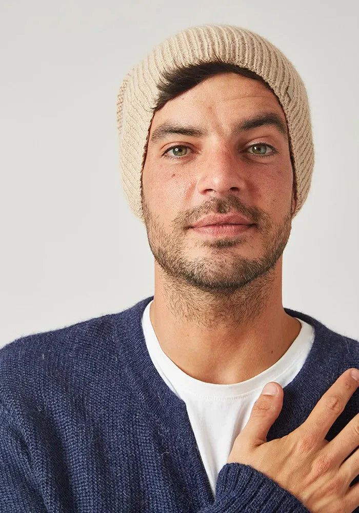 Textured Alpaca Beanie Hat Purely Alpaca