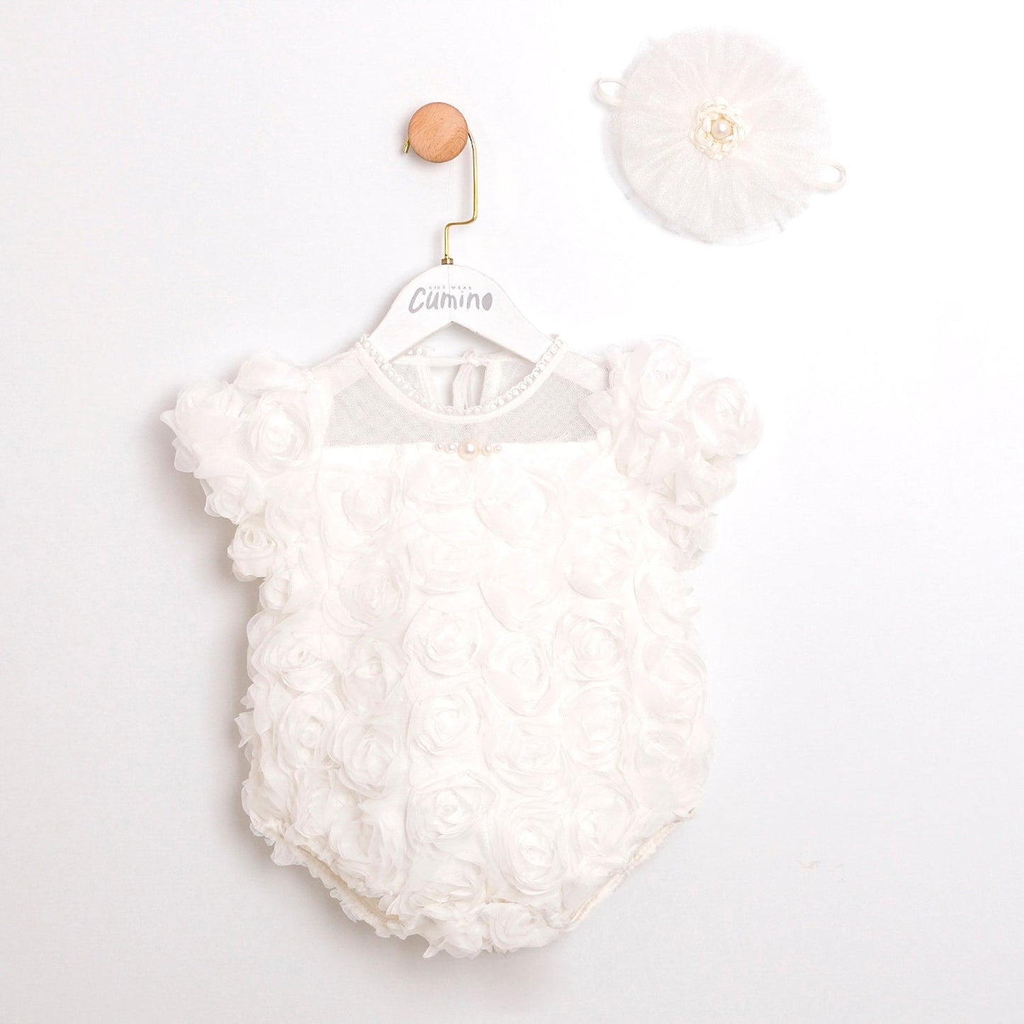 Pearl Rose White Romper Honey and Hive