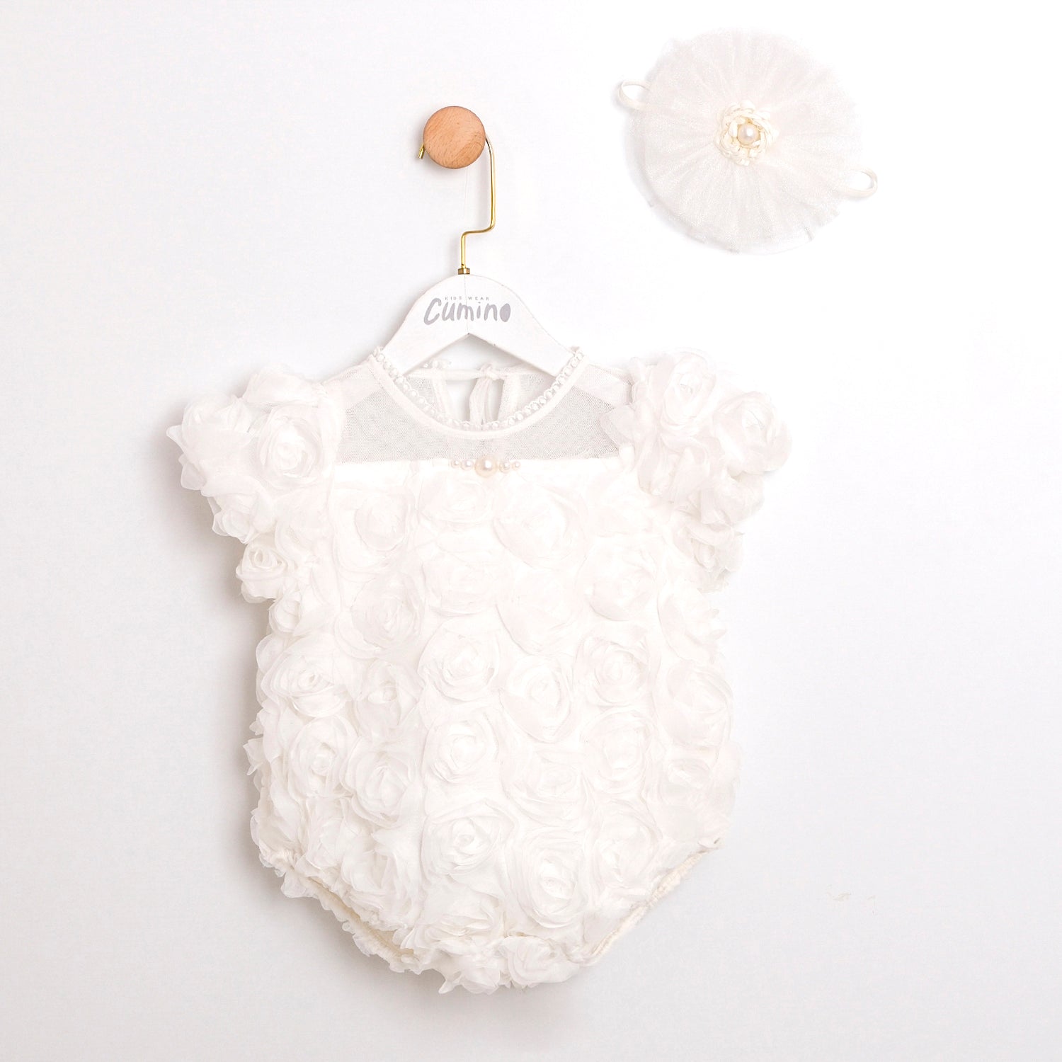 Pearl Rose White Romper Honey and Hive
