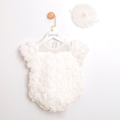 Pearl Rose White Romper Honey and Hive