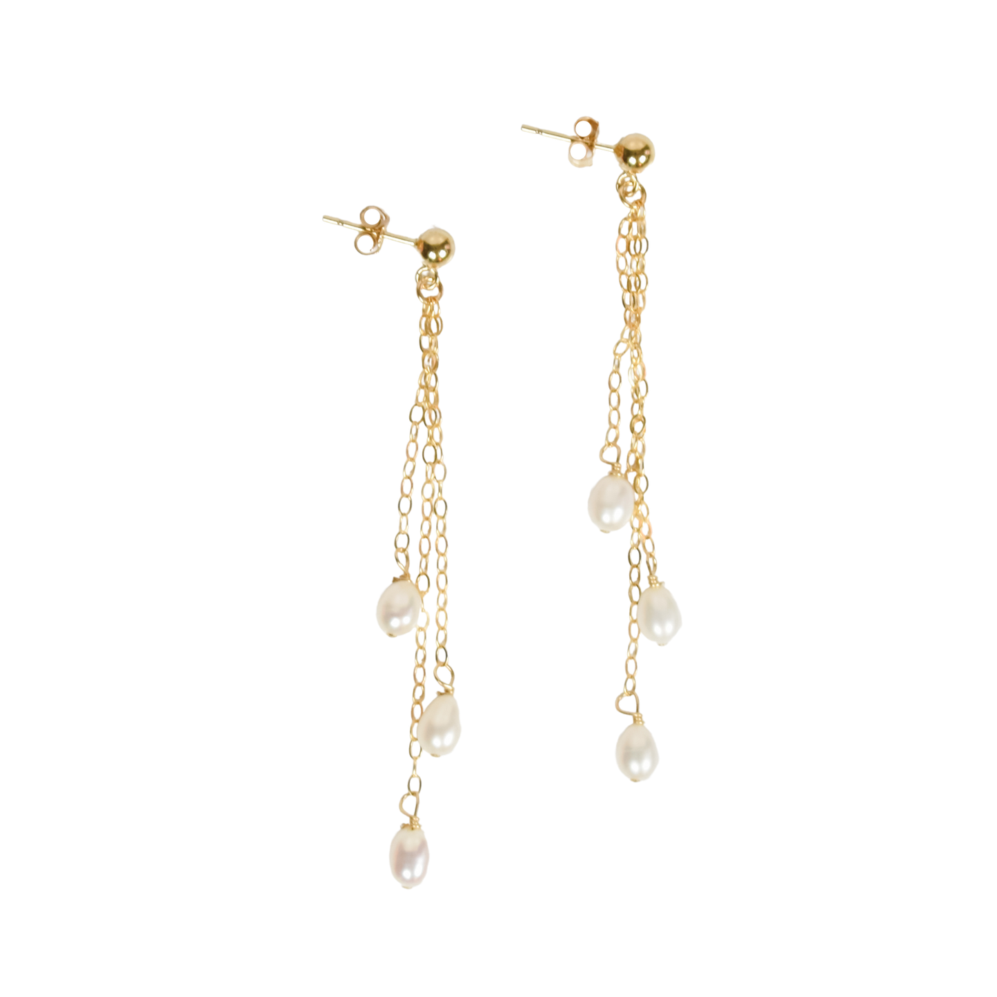 Pearl Chain Drop Earrings Emily Anne Designs LLC