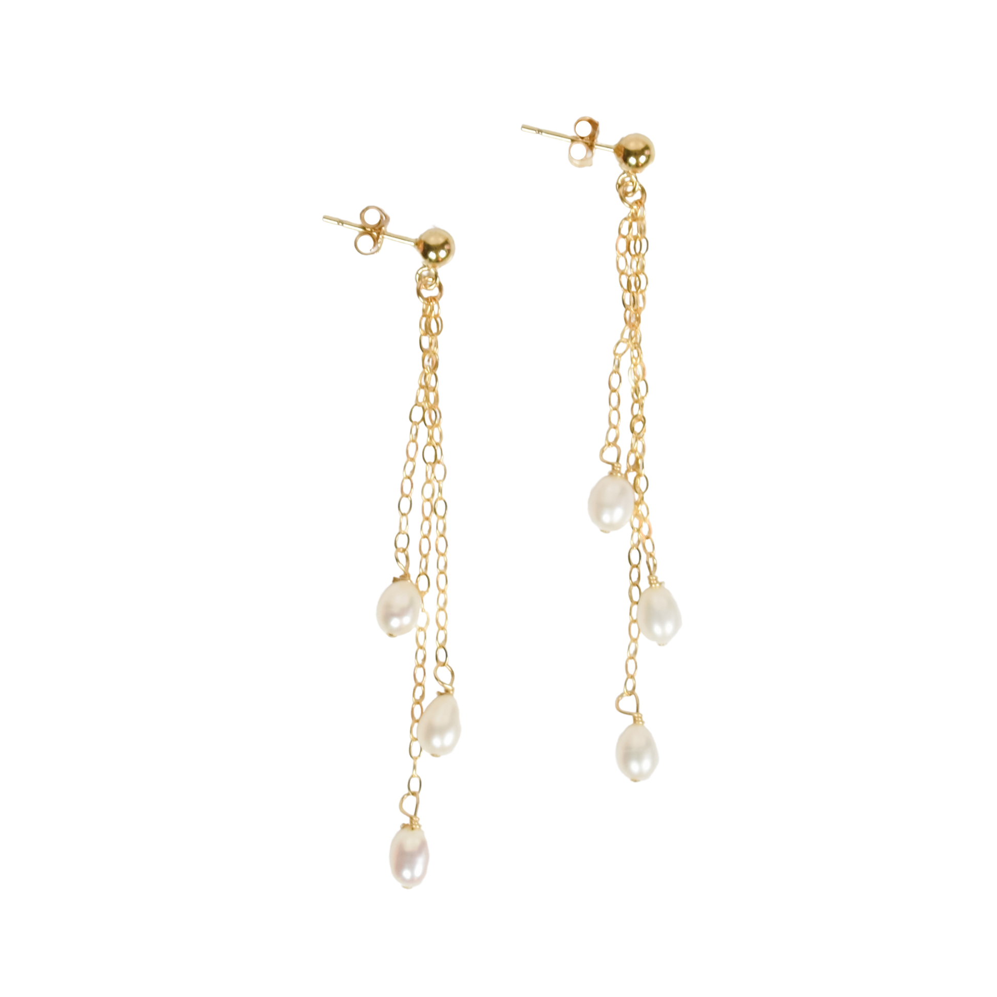 Pearl Chain Drop Earrings Emily Anne Designs LLC
