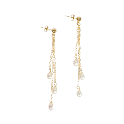 Pearl Chain Drop Earrings Emily Anne Designs LLC