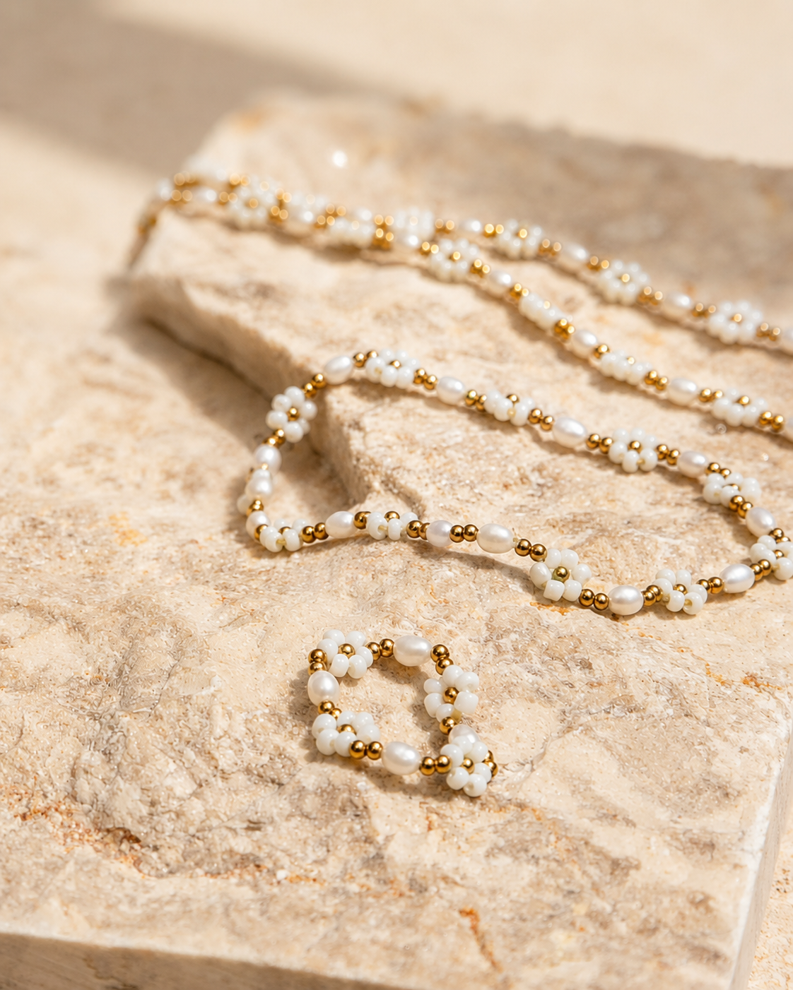 Freshwater Pearl and Flower Beaded Bracelet Village Thrive