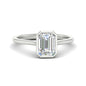 Emerald Cut Petite Bezel Solitaire Engagement Ring Fascinating Diamonds