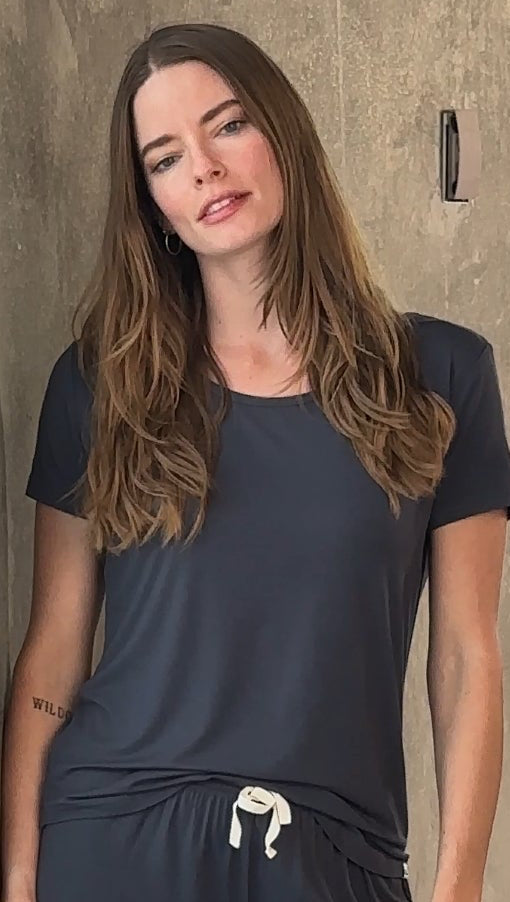 Women’s Bamboo Lounge Set - Lounge T-Shirt + Lounge Shorts Spun Bamboo