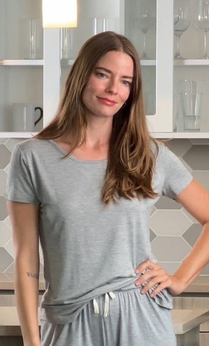 Women’s Bamboo Lounge Set - Lounge T-Shirt + Lounge Shorts Spun Bamboo
