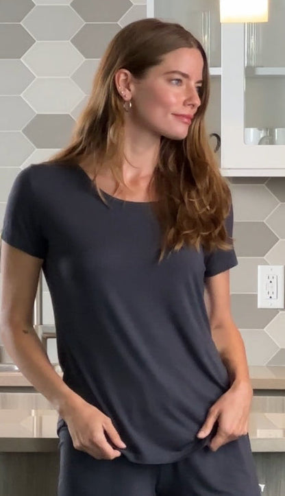 Women’s Bamboo Lounge Set - Lounge T-Shirt + Lounge Shorts Spun Bamboo