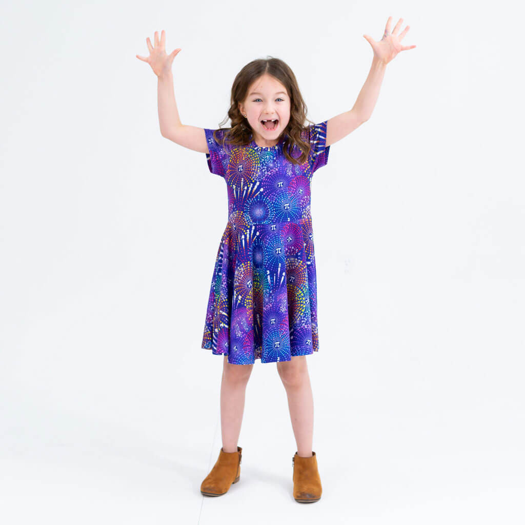 "Pi-rotechnics" Pi Fireworks Super Twirler Dress with Pockets Princess Awesome & Boy Wonder