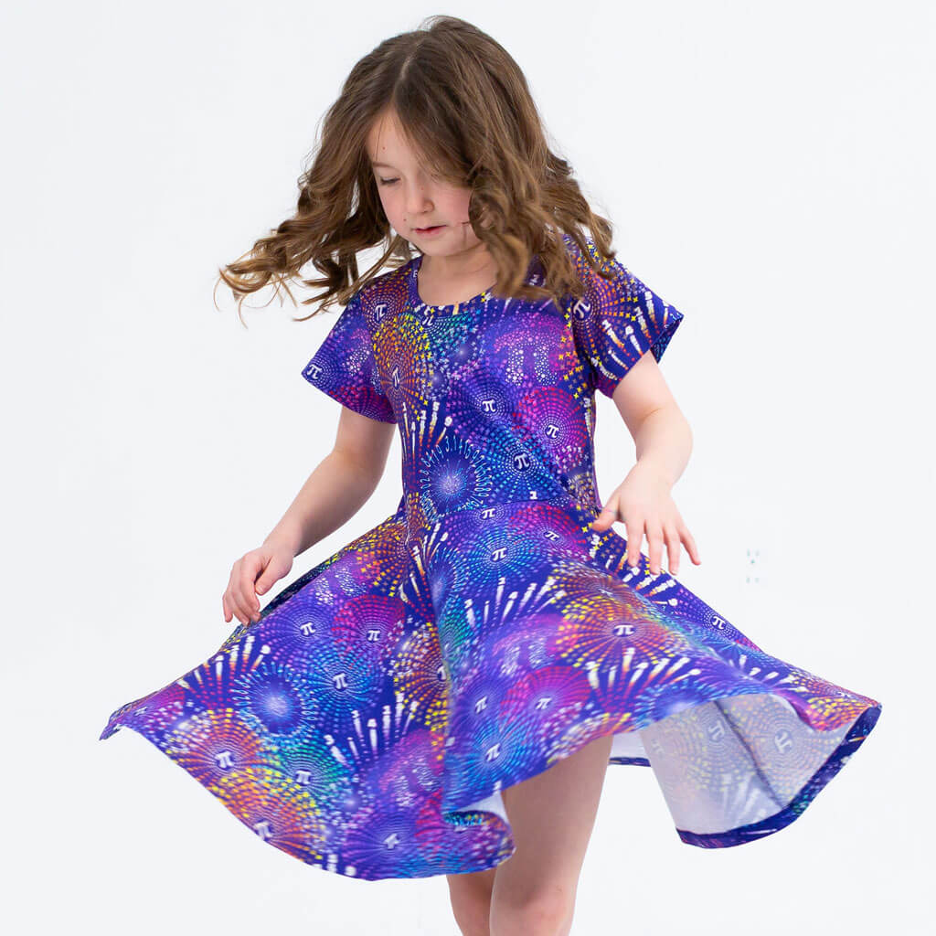 "Pi-rotechnics" Pi Fireworks Super Twirler Dress with Pockets Princess Awesome & Boy Wonder