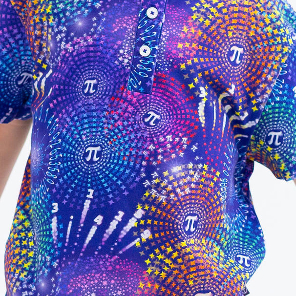 "Pi-rotechnics" Pi Fireworks Henley Short Sleeve Tee Princess Awesome & Boy Wonder