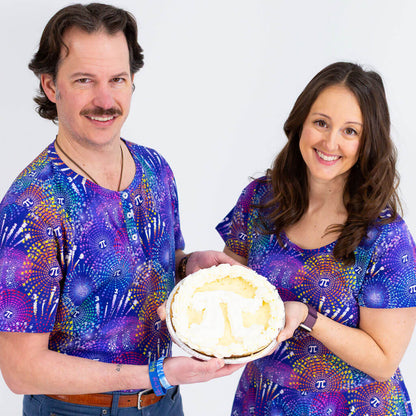 Adult "Pi-rotechnics" Pi Fireworks Henley Short Sleeve Tee Princess Awesome & Boy Wonder