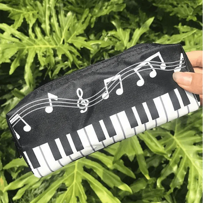 Piano Music Notes Keyboard Pencil Case Large Capacity Pencil Bags Cool Print Stationery Office School Cute Pencil Cases Stevvex