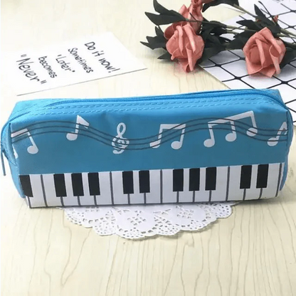 Piano Music Notes Keyboard Pencil Case Large Capacity Pencil Bags Cool Print Stationery Office School Cute Pencil Cases Stevvex