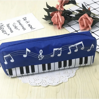 Piano Music Notes Keyboard Pencil Case Large Capacity Pencil Bags Cool Print Stationery Office School Cute Pencil Cases Stevvex