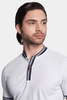 TheMercerized Cotton Polo (Admiral White) Bright Moons