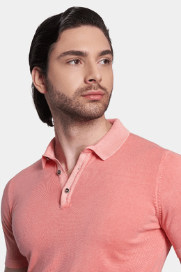 The Mercerized Cotton Polo (Salmon Orange) Bright Moons