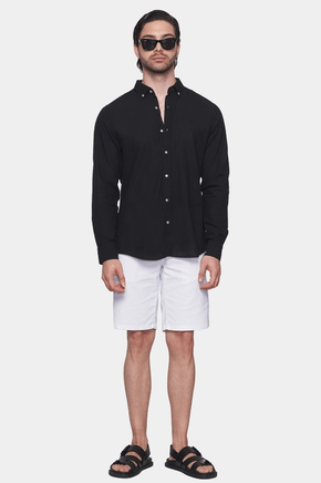 The Luxury Linen Shirt (Jet Black) Bright Moons