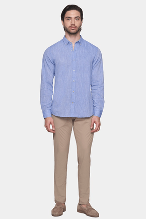 The Luxury Linen Shirt (Periwinkle) Bright Moons