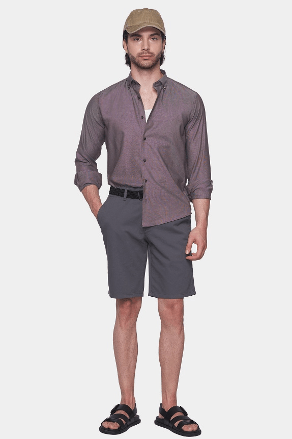 Premium Cotton Dress Shirt (coffee) Bright Moons