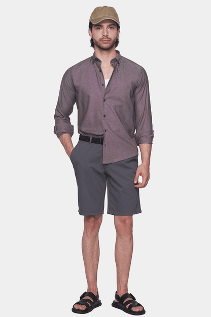 Premium Cotton Dress Shirt (coffee) Bright Moons
