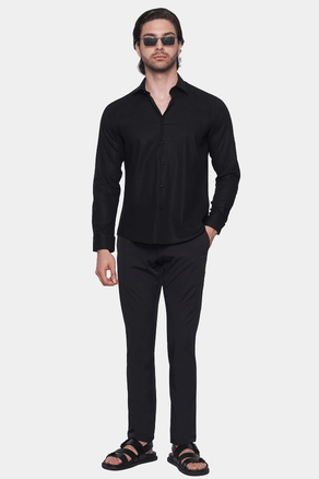Premium Cotton Dress Shirt (Black) Bright Moons