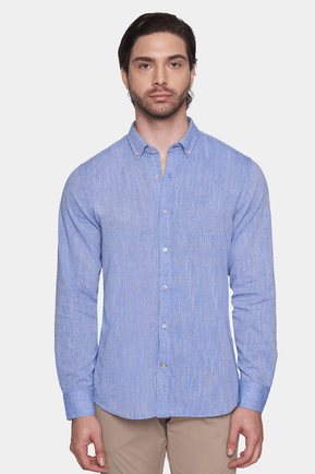 The Luxury Linen Shirt (Periwinkle) Bright Moons
