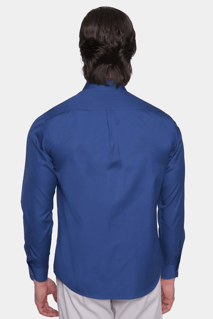 Premium Cotton  Dress Shirt (Royal) Bright Moons