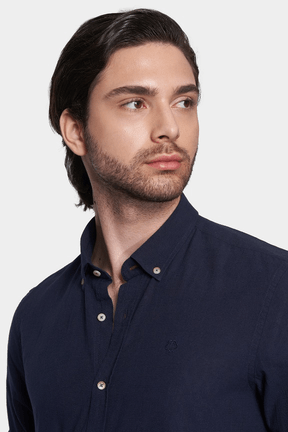 The Luxury Linen Shirt (Classic Navy) Bright Moons