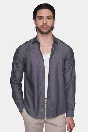 Premium Cotton Dress Shirt (Dark Gray) Bright Moons