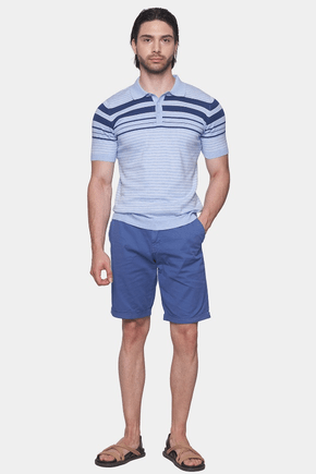 The Mercerized Cotton  Polo (Athletic Blue) Bright Moons