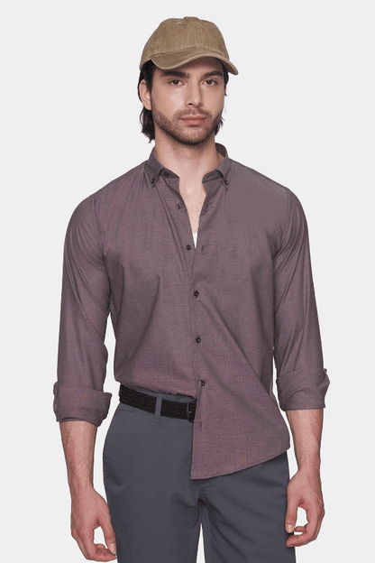 Premium Cotton Dress Shirt (coffee) Bright Moons