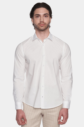 Premium Cotton Dress Shirt (Pure White) Bright Moons
