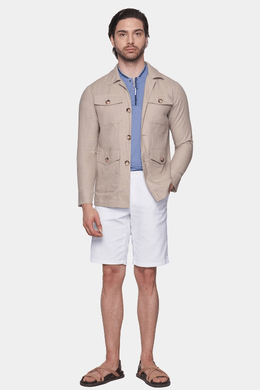Mercerized cotton polo (Powder Blue) Bright Moons