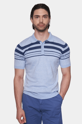 The Mercerized Cotton  Polo (Athletic Blue) Bright Moons