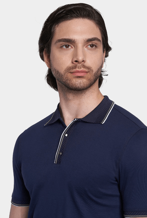 The Mercerized Cotton Polo (Navy) Bright Moons