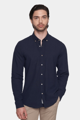The Luxury Linen Shirt (Classic Navy) Bright Moons